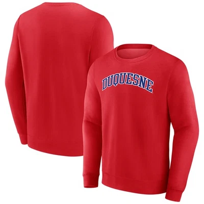 Men's Red Duquesne Dukes Short Name Fleece Pullover Sweatshirt - Image 1 of 3