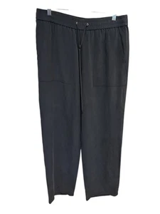 THEORY Cortlandt Concord Summer Silk Drawstring Black Pant Women’s Size Large - Picture 1 of 7
