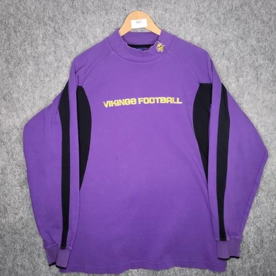 Hombres XL Minnesota Vikings Fútbol Reebok NFL Equipo Ropa Cuello Simulado Sudadera Foto 1 de 4