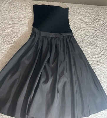 Vintage S.G.Gilbert 1980's Prom Dress Black Velvet/Taffeta Party Dress Sz 12 - Image 1 of 4