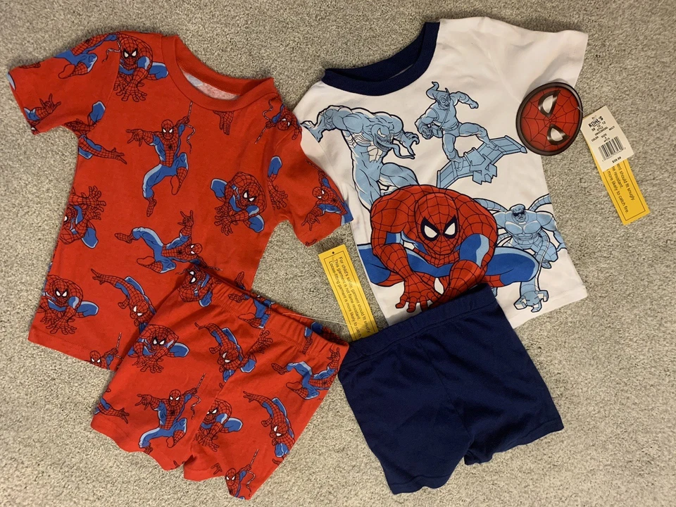 Nuevo con etiquetas Juego de pijama de 4 piezas Spider-Man para niños talla 6 ajuste ceñido  Foto 1 de 1