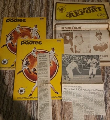 1977 (Lot Of 2) San Diego Padres Programs ~with (1)Game  STUB/PADRES 1978 REPORT - Image 1 of 4