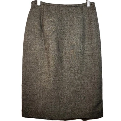 Falda RENA ROWEN Para Saville 100% Lana Peinada Recta Talla 6 Forrada Gris Carrera Foto 1 de 4