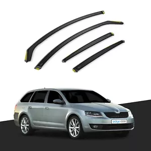SKODA Octavia MK3 2013-2020 5 Door Estate Wind Deflectors 4pc Tinted - Picture 1 of 10