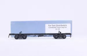 HO Scale Brass NWSL Far East Distributors 43’ Skeleton Log Car W/ Kadee Trucks - Picture 1 of 6