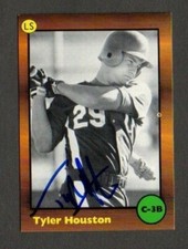 Tyler Houston 1989 Little Sun High School prospects autographed card Braves