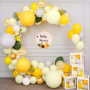 Sunflower Gold Confetti Balloon Arch Kit Wedding Birthday  Baby Shower Balloons - Picture 1 of 7