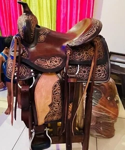 Western Show Pleasure Trail Racing Horse Western Barrel Saddle Tack Set 15-18” F - Picture 1 of 13