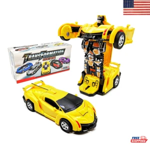 Transforming Toys Car - Robot Car Toy 2 in 1 Deformation Car- Friction Powered C - Picture 1 of 7