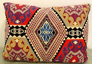 Mulberry Home, Magic Carpet,embroidered and printed linen, cushion cover, 22x17” - Picture 1 of 6