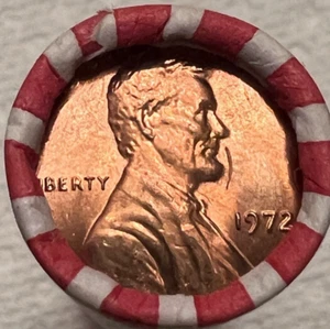 OBW 1972 P LINCOLN GEM RED PENNY CENT ROLL *V WRAPPED *NEVER OPENED *WATCH VIDEO - Picture 1 of 10