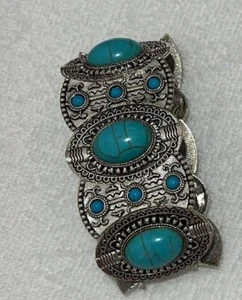 Cuff Turquoise Bracelet -Statement Turquoise Cuff Bracelet- - Picture 1 of 2