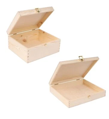 Creative Deco Scatola in Legno con Coperchio Scatola in Legno Scatola dei Ricordi | 29 x 25 x 14/6,5 cm