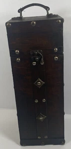 Unique Vertical Mini Wooden Storage Chest Metal Studs Sunburst 14”x5”x5” - Picture 1 of 14
