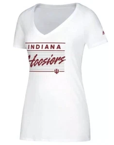 Adidas Women’s Indiana Hoosiers Football Big Brush V Neck Jersey Shirt Large L - Picture 1 of 7