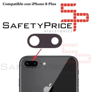 Lente iPhone 8 Plus Camara Trasera Cristal Negro Adhesivo REF928 - Imagen 1 de 1