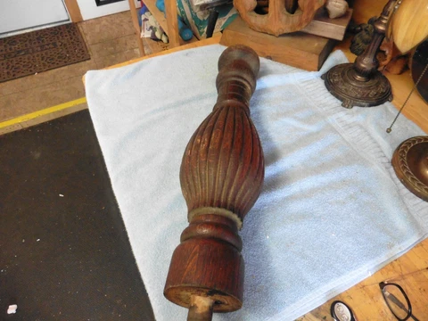 Vintage reclaimed hard wood Table Leg 24x6 Cover