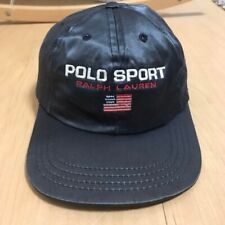 Polo Sport Ralph Lauren Vintage Nylon Baseball Cap Black Size M Casual RL USA