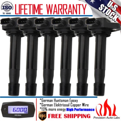 Juego de 6 bobinas de encendido para 00-08 Honda Odyssey Accord EX LX Acura TL RL CL UF242 Foto 1 de 4