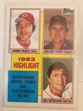 1984 TOPPS JOHNNY BENCH/GAYLORD PERRY/CARL YASTRZEMSKI HIGHLIGHTS #6