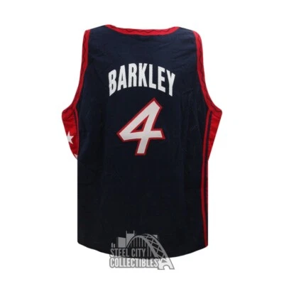 Camiseta de basquete olímpica 1996 Charles Barkley jogo usada equipe EUA - MEARS LOA - Imagem 1 de 4