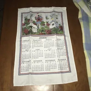 2004 Asciugamano da tè vintage in lino calendario - Foto 1 di 4