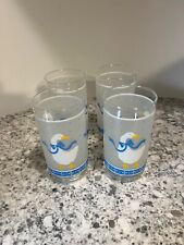 Libbey vintage Blue Ribbon Country Goose Frosted Glasses Set of 4 Drink ware