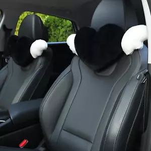 2 Pack Heart Shaped Cute Car Headrest Pillow with Angel Wings - Comfortable Soft - Picture 1 of 11