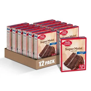 Betty Crocker Super Moist Chocolate Fudge Cake Mix 13.25 oz Pack of 12 - Picture 1 of 8