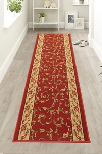 Tappeto Runner Taglia Personalizzata Europiano Floreale Veronica Rosso Antiscivolo Tappeto Runner - Foto 1 di 4