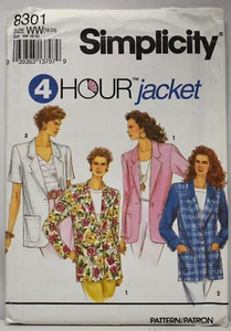 Simplicity Misses Jacket With Optional Lining  Size: WW 18-24 Pattern # 8301 - Picture 1 of 2