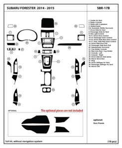 Carbon Fiber Dash Trim Kit for Subaru Forester w/o Navigation system 2014-2015 - Picture 1 of 1
