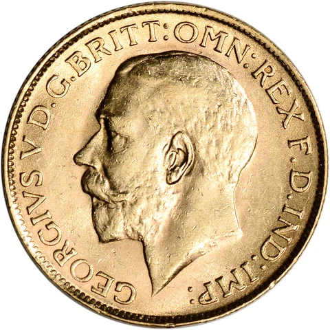 South Africa Gold Pretoria SA Sovereign .2354 oz - George V XF-AU - Random Date Cover