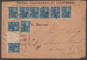 Francia 1929 50r azul x9 en cubierta multifranco - Imagen 1 de 2