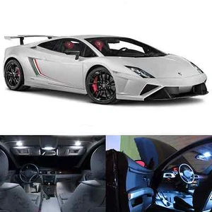 LED White Lights Interior Package Kit For Lamborghini Gallardo (8 pcs) - Picture 1 of 8