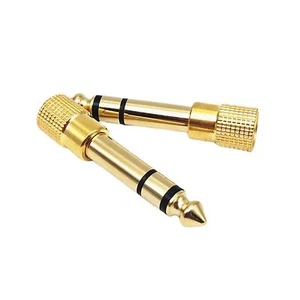 2 Pack 6.35mm(1/4 Inch) to 3.5mm(1/8 Inch) Stereo Audio Jack Adapter for Guitar - Picture 1 of 6