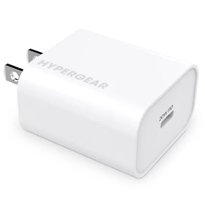 HyperGear 20W USB-C PD Wall Charger White, Compatible w Smartphone Fast Charge - Image 1 of 4