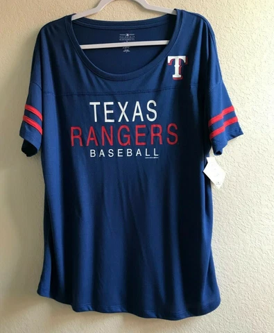 Genuine Merchandise Women's Texas Rangers Baseball Short Sleeve T-Shirt Sz L NEW Cover