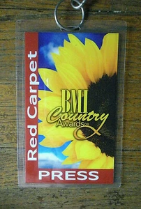 Pase de prensa de alfombra roja BMI Country Music Awards.  2008. Raro.  - Imagen 1 de 2