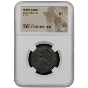 Spain, Gades AE27 Greek Bronze Two Tuna Coin 2rd Century BC - NGC XF - Picture 1 of 2
