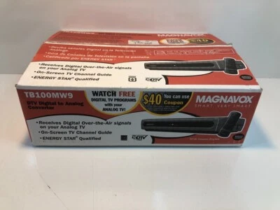 Magnavox DTV Digital To Analog TV Converter TB100MW9 Open Box with Remote - Image 1 of 3