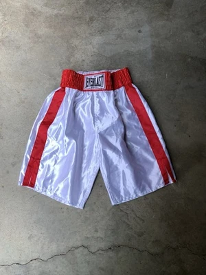 Pantalones Cortos De Colección Everlast Boxeo Blanco Rojo Satinado Talla Mediana Hechos en EE. UU. Foto 1 de 4