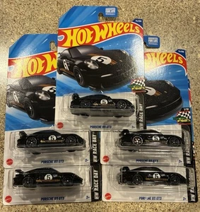 Lote de 5 o 10 Hot Wheels Porsche 911 GT3 #74 2025 negro brillante y dorado - Imagen 1 de 1