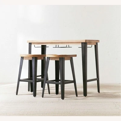 Set of 2 Urban Outfitters Haskall Breakfast Bar/ Counter Stools Metal & Wood New - Image 1 of 3