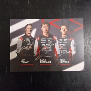 Toyota Kobayashi De Vries Hand Signed WEC Driver Card 6 Hours of Imola 2025 - Picture 1 of 6
