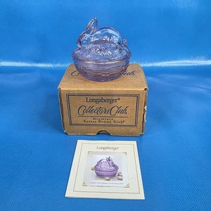 Longaberger Collector's Club 2003 miniatura 3,25" conejo de Pascua plato lavanda - Imagen 1 de 10
