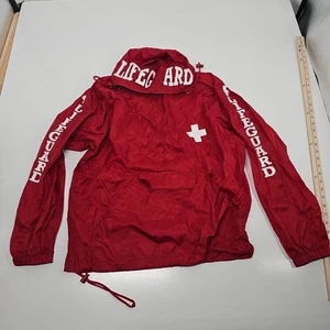 UltraClub Lifeguard Jacket1/4 Zip Hooded Pack-Away Wind Water Resistant Adult M - Picture 1 of 14