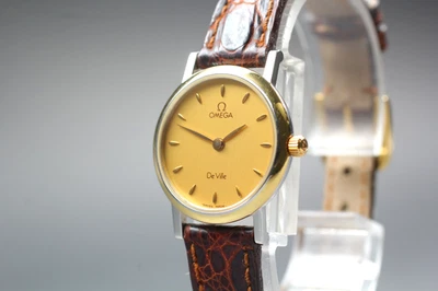 [Near MINT] Vintage OMEGA De Ville Cal.1470 Gold Quartz Women's Watch From JAPAN - Image 1 of 4
