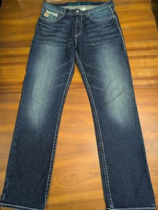 Jeans uomo Cinch Grant taglia 34x36 vestibilità rilassata denim lavaggio scuro pantaloni da lavoro - Foto 1 di 18