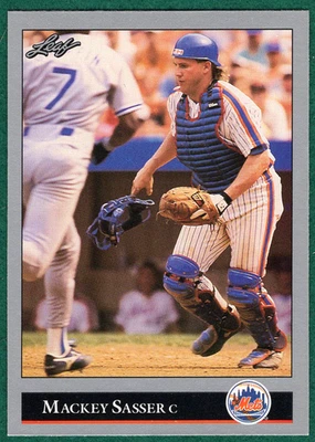 Tarjeta de béisbol Mackey Sasser - 1992 Leaf #108 - Mets de Nueva York Foto 1 de 2